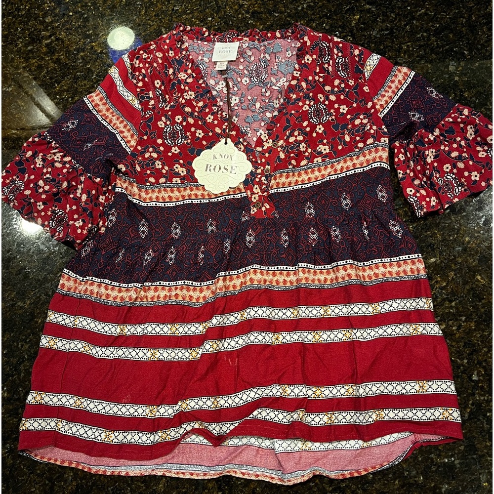 Knox Rose Navy and Maroon. NWT